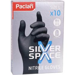 Paclan Silver Space rękawice nitrylowe „L” czarne 10szt.