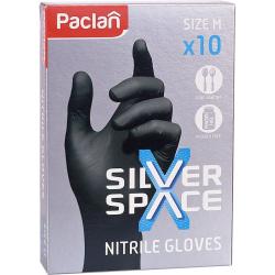 Paclan Silver Space rękawice nitrylowe „M” czarne 10szt.