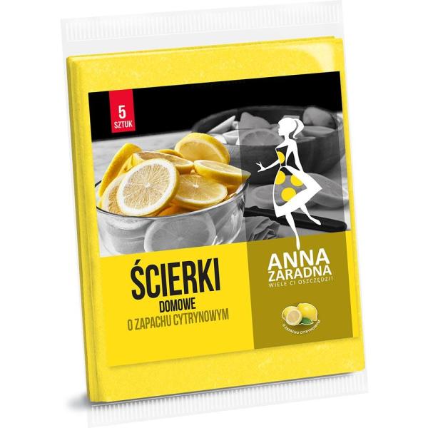 Anna Zaradna ściereczki domowe o zapachu cytrynowym 5 sztuk
