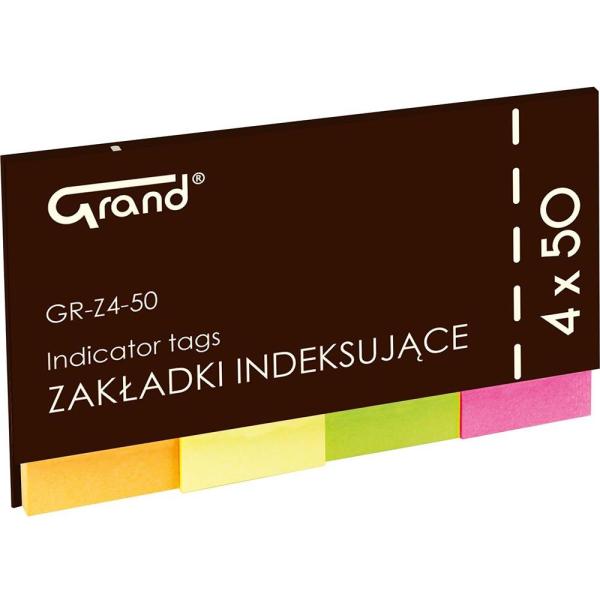 Grand zakładki papierowe 4x50 sztuk Mix Kolorów
