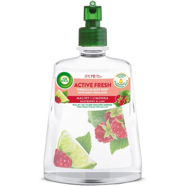 Air Wick Active Fresh automatyczny odświeżacz powietrza 228ml Maliny i Limonka zapas 