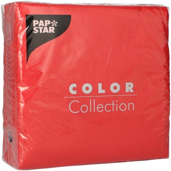 Papstar Color Collection serwetki 1-warstwowe 33x33cm 100szt. czerwone