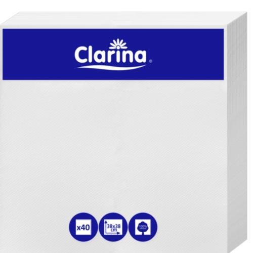 Clarina serwetki Punta 38x38cm 40 sztuk Białe
