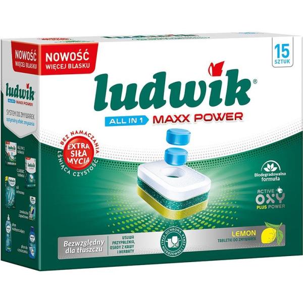 Ludwik All In One Maxx Power tabletki do zmywarek 15szt. Lemon 