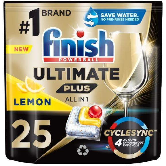 Finish Powerball Ultimate Plus kapsułki do zmywarek 25szt. Lemon 