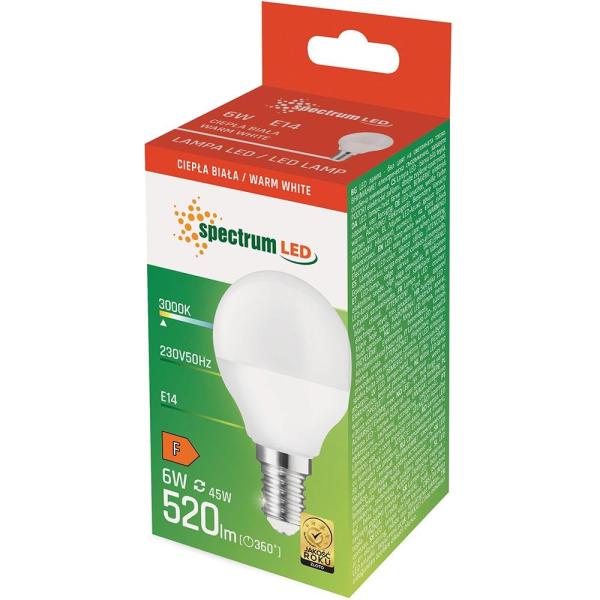 Spectrum LED żarówka E14 6W kulka