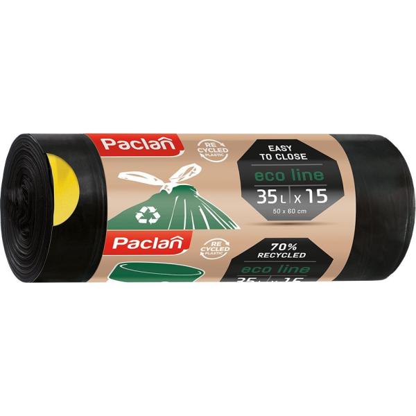 Paclan worki z taśmą Eco 35L/15szt. Czarne
