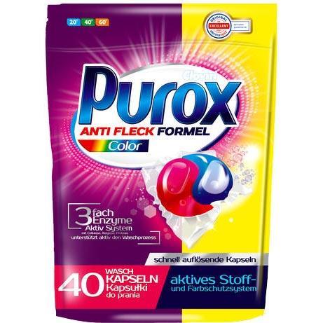 Purox kapsułki piorące żelowe 40 sztuk Color