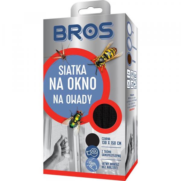 Bros siatka na okno CZARNA 130x150cm