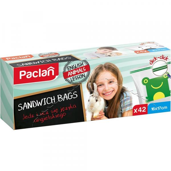 Paclan Sandwich Bags woreczki spożywcze z podwójną struną 42szt.