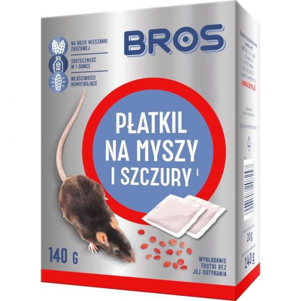 Bros trutka na myszy i szczury-płatkil 140g
