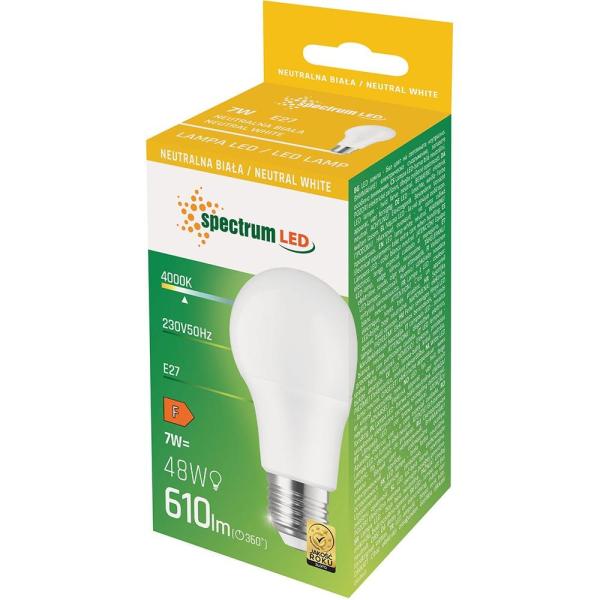 Spectrum LED GLS żarówka E27 7W biała