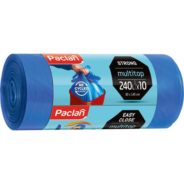 Paclan worki z uszami Multitop 240L/10szt. Niebieskie
