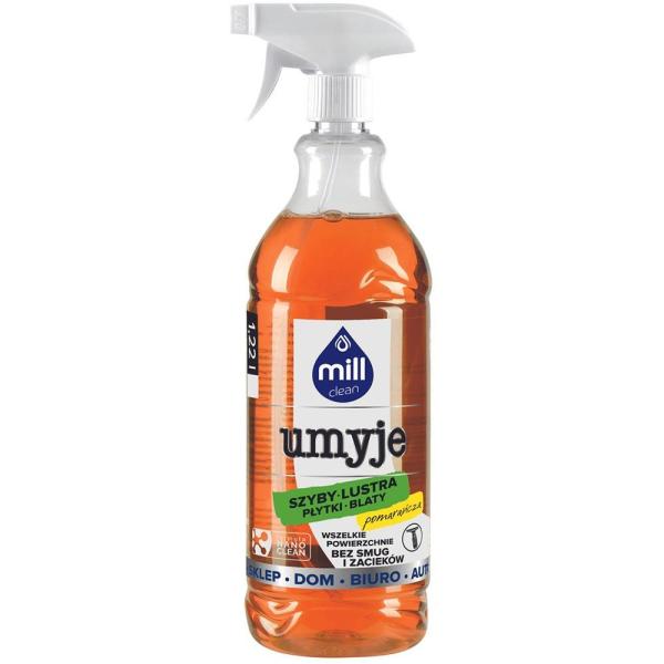 Mill Clean UMYJE płyn do mycia szyb 1,22L Pomarańcza
