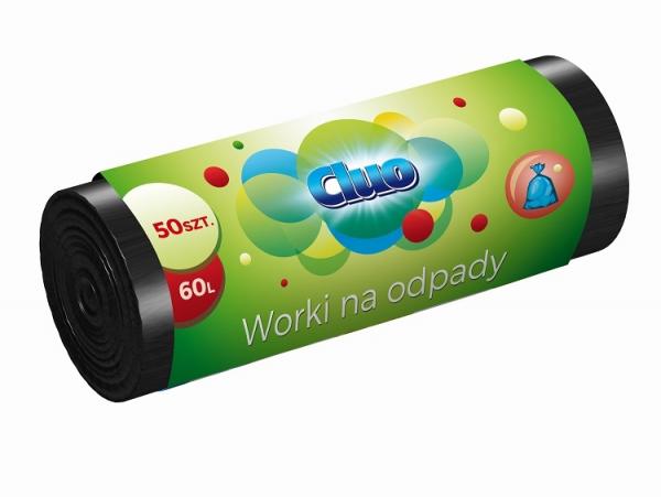 Cluo worki na śmieci czarne 60l 50 szt. hdpe