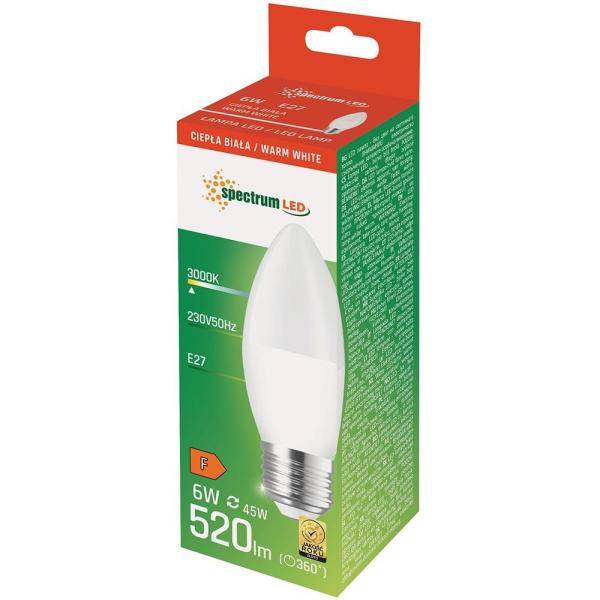 Spectrum LED żarówka E27 6W świecowa