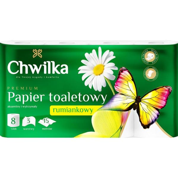 Chwilka papier toaletowy zapachowy rumianek 8 rolek