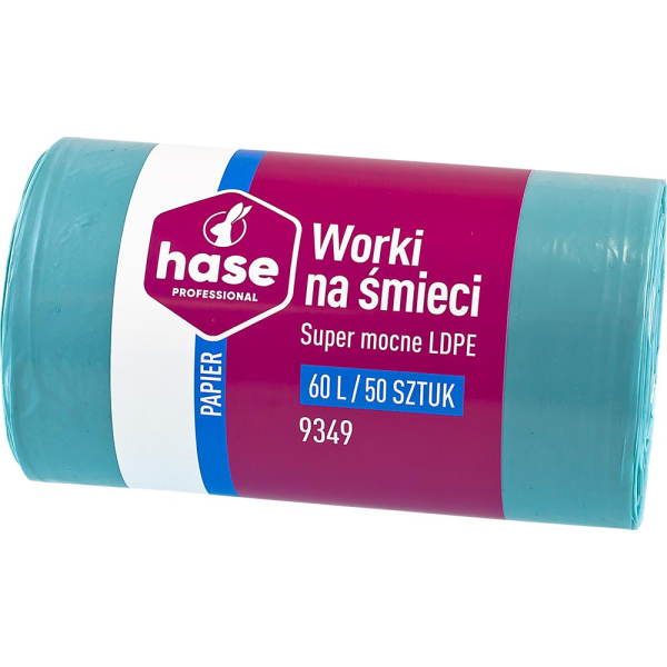 Hase worki LDPE 60L 50szt. niebieskie