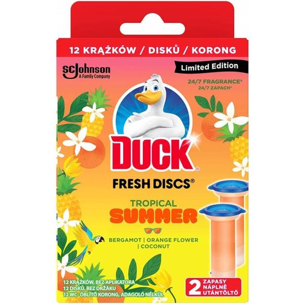 Duck Duo Fresh Discs żelowy krążek do WC Tropical Summer zapas 2szt. 