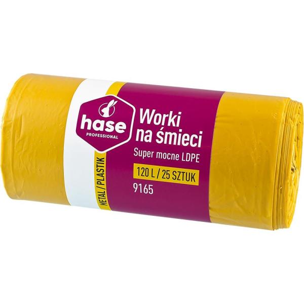 Hase worki na śmieci 120L 25 sztuk żółte
