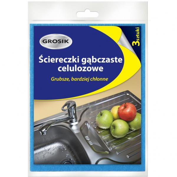 Grosik gąbczaste ściereczki z celulozy 3 szt