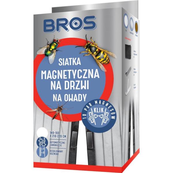 Bros siatka na drzwi na owady 160cmx220cm magnetyczna biała
