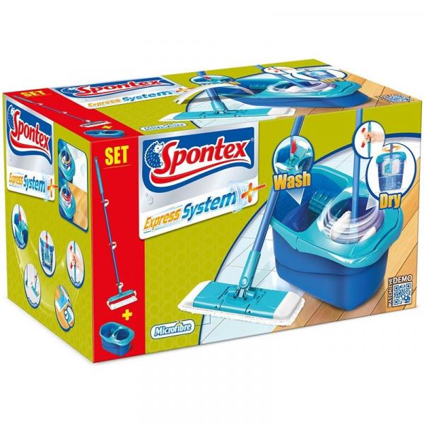 Spontex Express System mop rotacyjny płaski z wiadrem