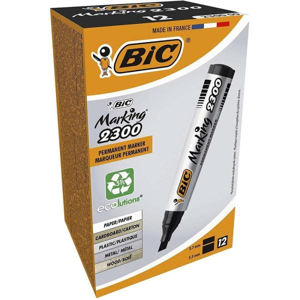 BIC marker ukośny czarny 12 sztuk
