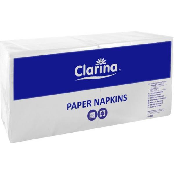 Clarina serwetki 2-warstwowe 33x33cm 250 sztuk Białe
