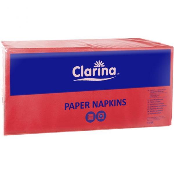 Clarina serwetki 2-warstwowe 33x33cm 250 sztuk Czerwone
