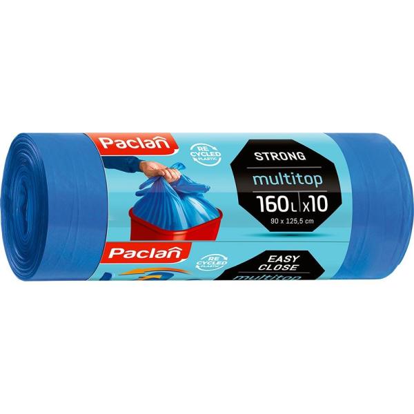 Paclan worki z uszami Multitop 160L/10szt. Niebieskie
