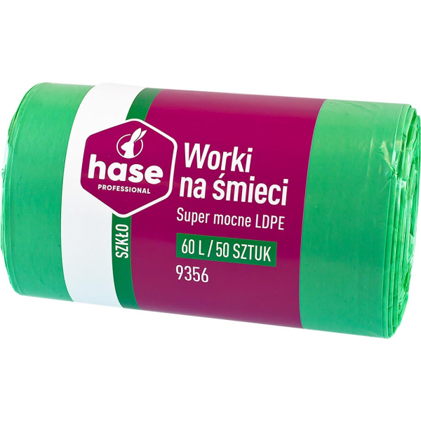 Hase worki na śmieci LDPE 60l 50 sztuk zielone