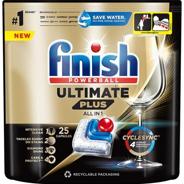 Finish Powerball Ultimate Plus kapsułki do zmywarek 25szt. Regular 