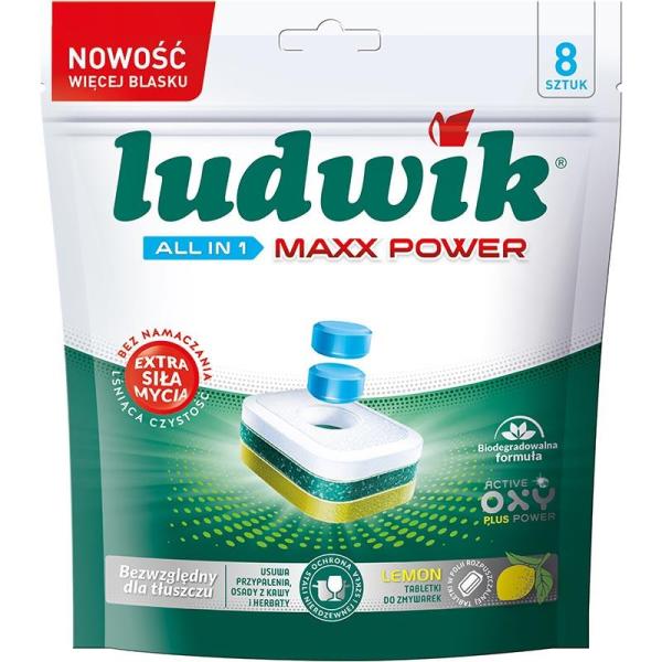 Ludwik All In One Maxx Power tabletki do zmywarek 8szt. Lemon 