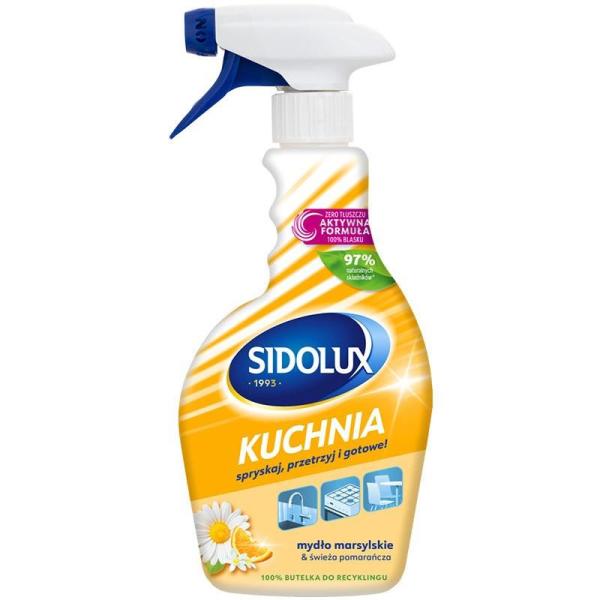 Sidolux płyn do mycia kuchni w sprayu 500ml Mydło Marylskie & Świeża Pomarańcza