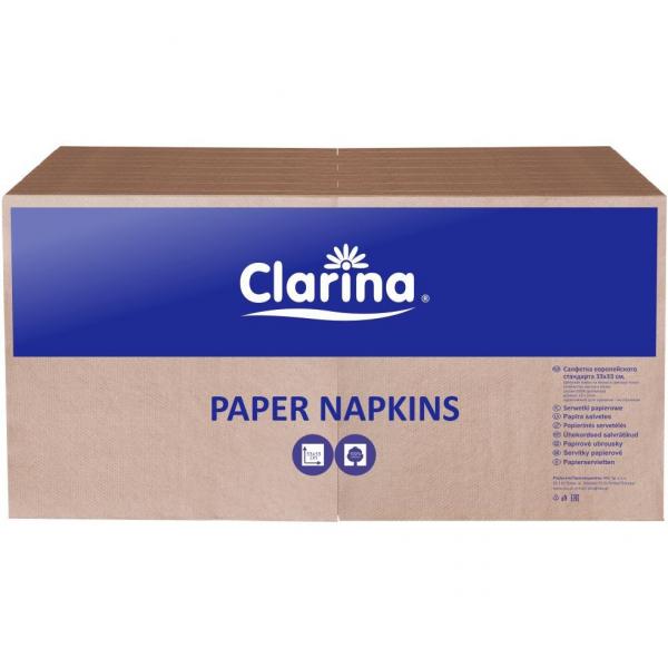 Clarina serwetki 1-warstwowe 33x33cm 500 sztuk Brązowe
