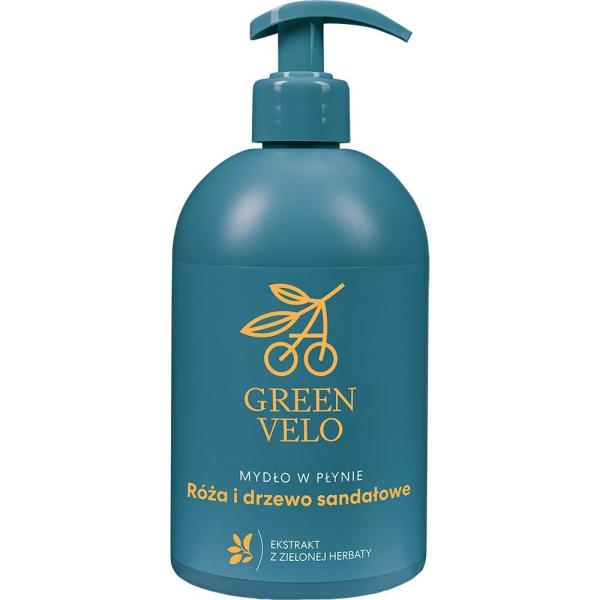 Green Velo mydło w płynie Róża i Drzewo Sandałowe 500ml dozownik 