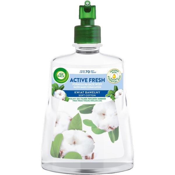 Air Wick Active Fresh automatyczny odświeżacz powietrza 228ml Kwiat Bawełny zapas 