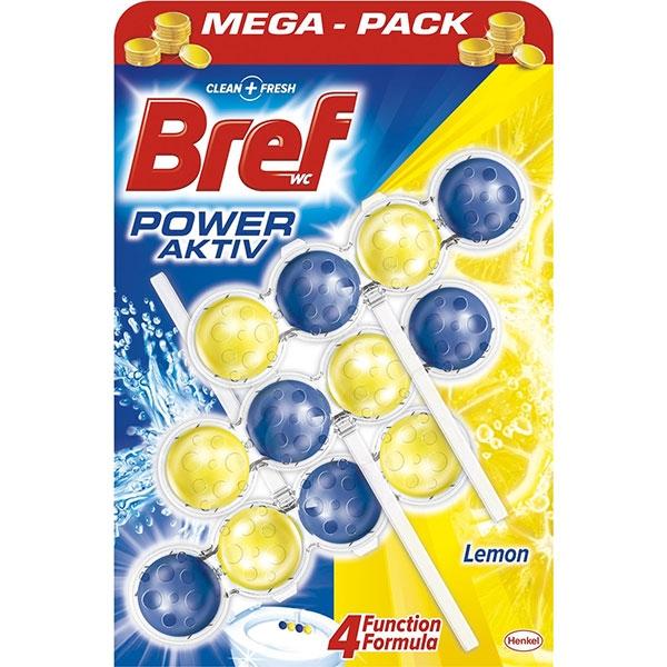 Bref Power Aktiv MEGA PACK Lemon kulki - kostka do wc