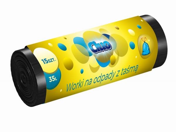 Cluo worki na śmieci z taśmą 35l 15 szt. ldpe