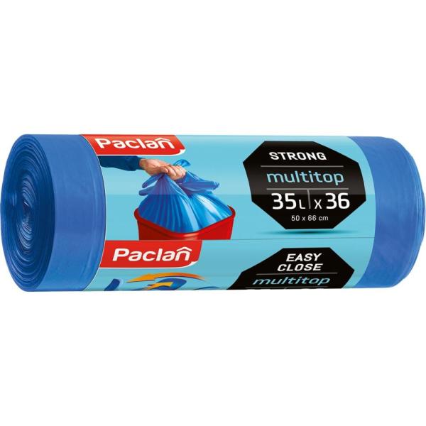 Paclan worki z uszami Multitop 35L/36szt. Niebieskie
