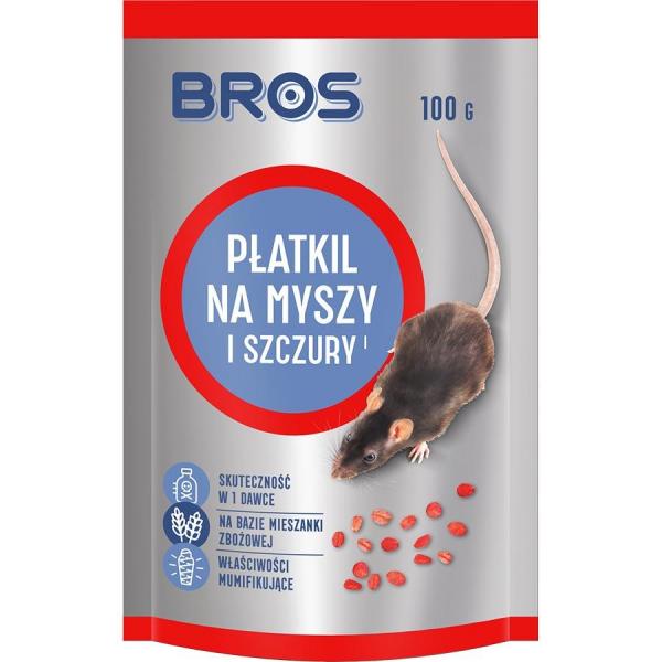 Bros trutka na myszy i szczury – płatkil 100g
