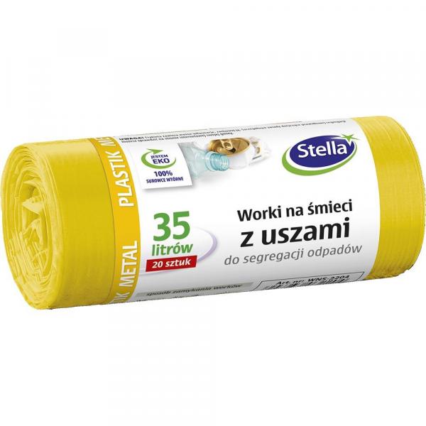 Stella worki do segregacji PLASTIK 35L/20sztuk z uszami
