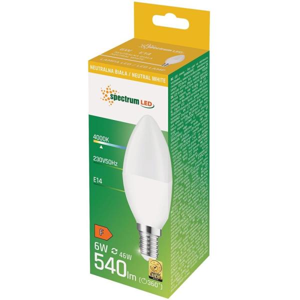 Spectrum LED żarówka świecowa E14 6W biała