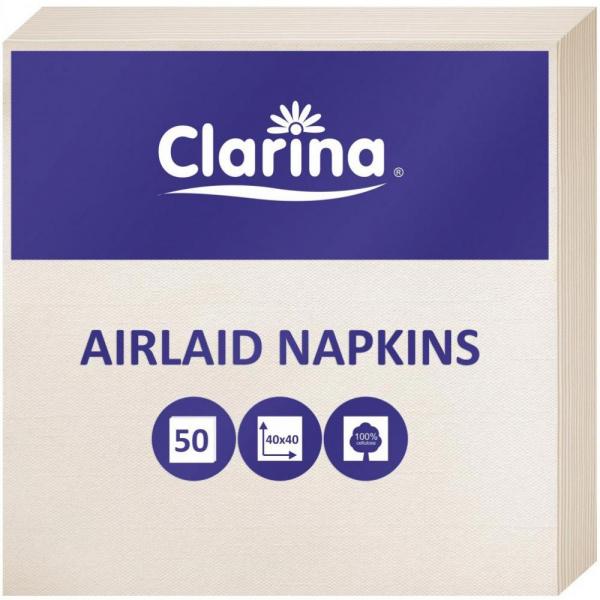 Clarina serwetki Airlaid 40x40 50 sztuk Ecru
