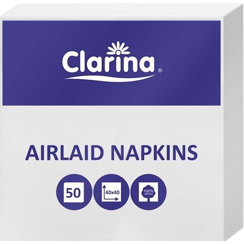 Clarina serwetki Airlaid 40x40 50 sztuk Białe
