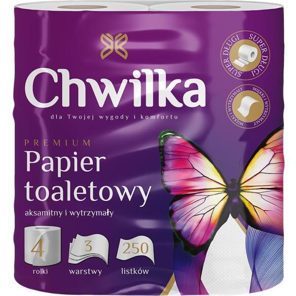 Chwilka papier toaletowy 4szt biały 3-warstwowy