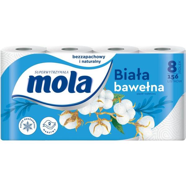 Mola papier toaletowy 2-warstwowy Bawełniana Biel 8szt.