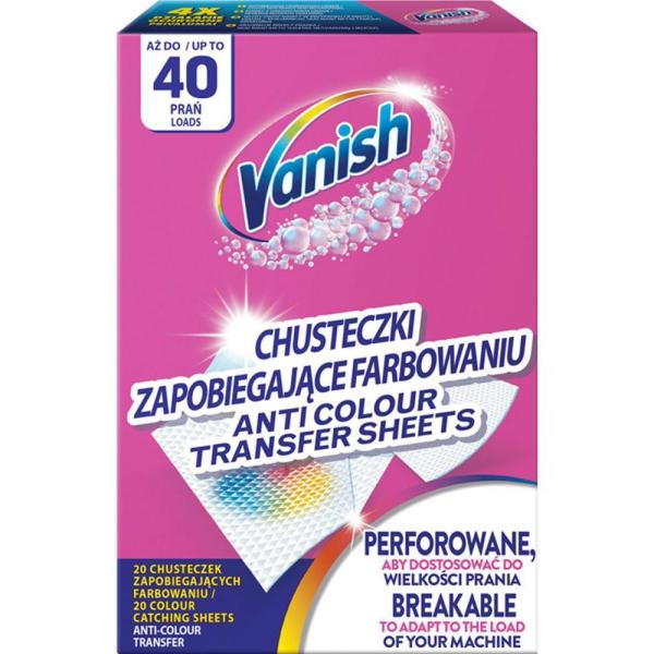 Vanish chusteczki przeciw zafarbowaniom 20 sztuk